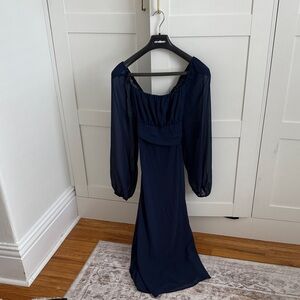 Midnight Blue Long Sleeve Dress